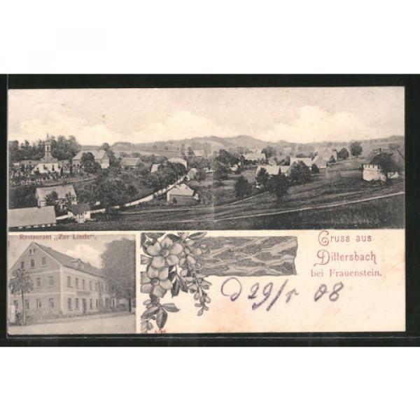 tolle AK Dittersbach, Gasthaus zur Linde, Gesamtansicht 1908 #1 image