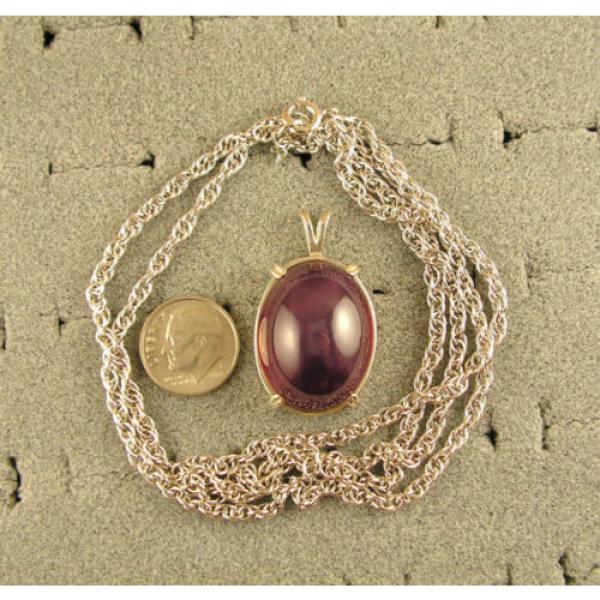 90+ CT PMP LINDE LINDY TRAN RED STAR RUBY CREATED SAPPHIRE PENDANT CHAIN .925 SS #2 image