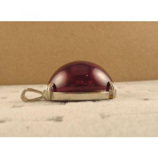 90+ CT PMP LINDE LINDY TRAN RED STAR RUBY CREATED SAPPHIRE PENDANT CHAIN .925 SS #4 image