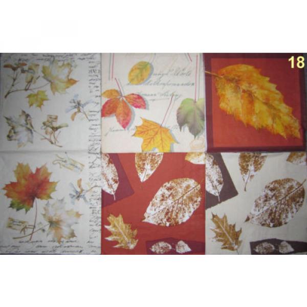 4 Servietten Herbst bunte Blätter Ahorn Kastanie Linde Buche Pappel #1 image