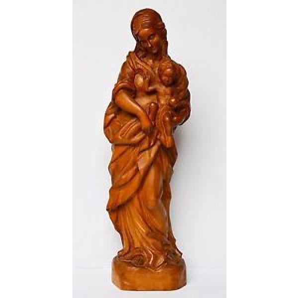Skulptur Holz Linde handgeschnitzt Madonna mit Kind sign. HW 50er/60er H. 68,5cm #1 image