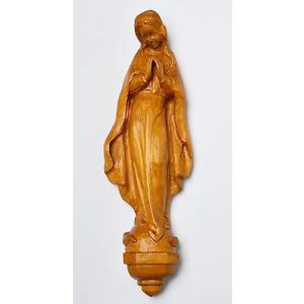 Skulptur Holz Linde handgeschnitzt Maria Immaculata Wandskulptur 50/60er H. 45cm #1 image