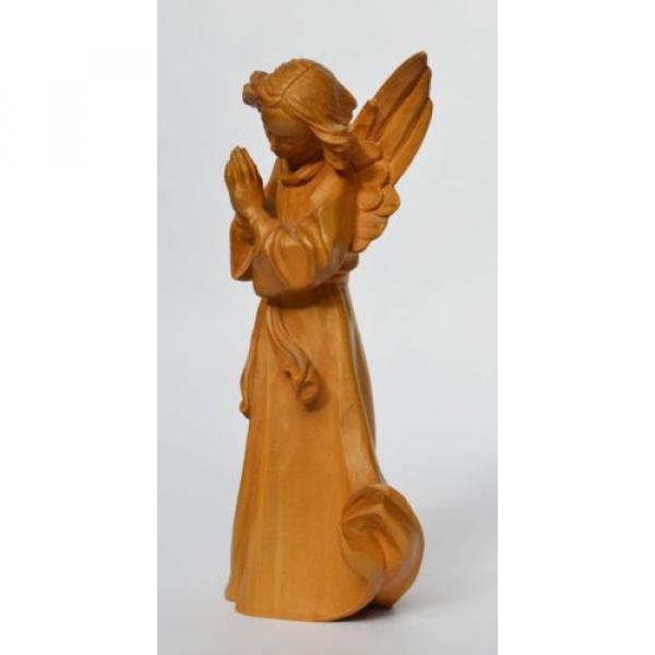 Engel Skulptur Holzfigur Linde handgeschnitzt Höhe 19 cm sehr ausdrucksvoll #5 image