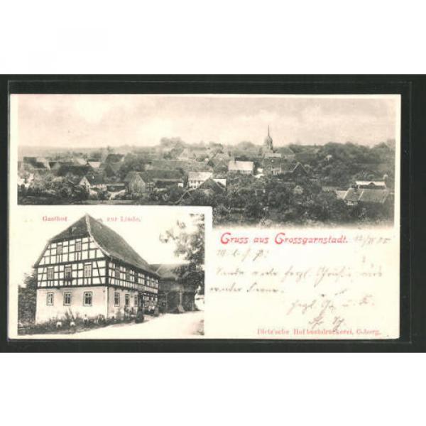 tolle AK Grossgarnstadt, Gesamtansicht &amp; Gasthof zur Linde 1905 #1 image