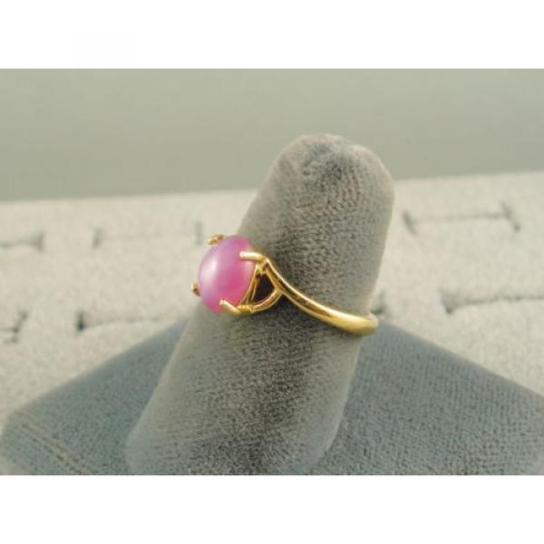 VINTAGE LINDE LINDY DUSKY ROSE STAR SAPPHIRE CREATED BYPASS RING YLGDPLT .925 SS #2 image