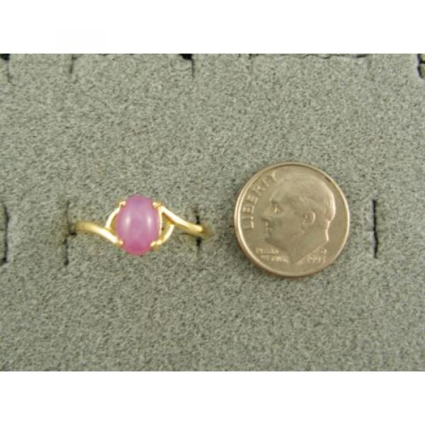 VINTAGE LINDE LINDY DUSKY ROSE STAR SAPPHIRE CREATED BYPASS RING YLGDPLT .925 SS #3 image