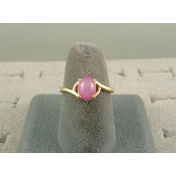 VINTAGE LINDE LINDY DUSKY ROSE STAR SAPPHIRE CREATED BYPASS RING YLGDPLT .925 SS #4 image