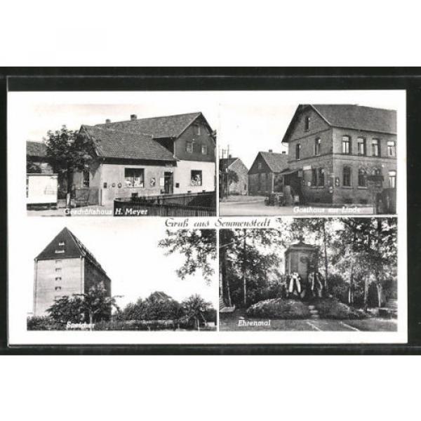 AK Semmenstedt, Ehrenmal, Speicher, Geschäftshaus H. Meyer, Gasthaus zur Linde #1 image