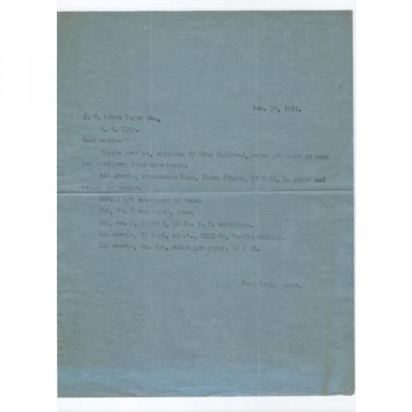 J. E. Linde Paper Co. - signed 1914 letter to Rockland County Times, Haverstraw #3 image