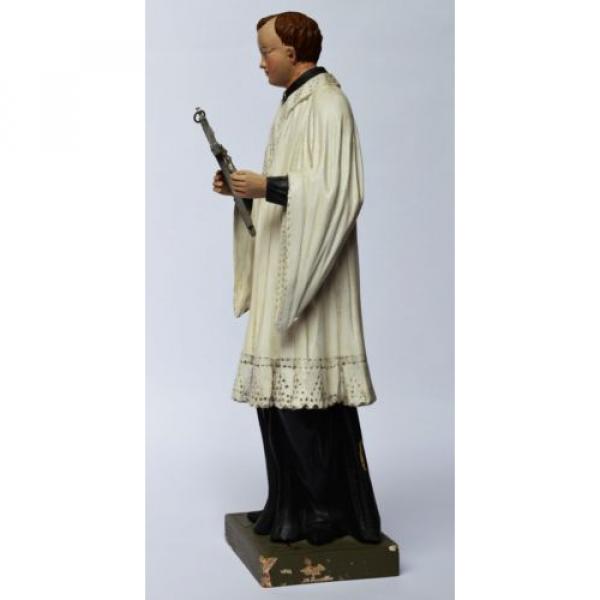 Heiliger Aloisius Holzfigur Skulptur Linde geschnitzt gefasst 19. Jh. H. 43 cm #6 image
