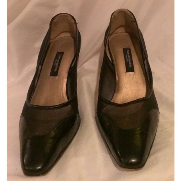 Susan van der Linde Spectator Heels * 8.5 US, 39 EU * Black Leather and Mesh #3 image