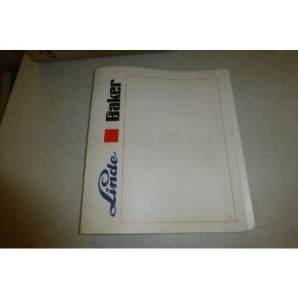 Linde Baker electric pallet truck Parts Manual forklift/PALW/C-2650 ++ 1993 #1 image