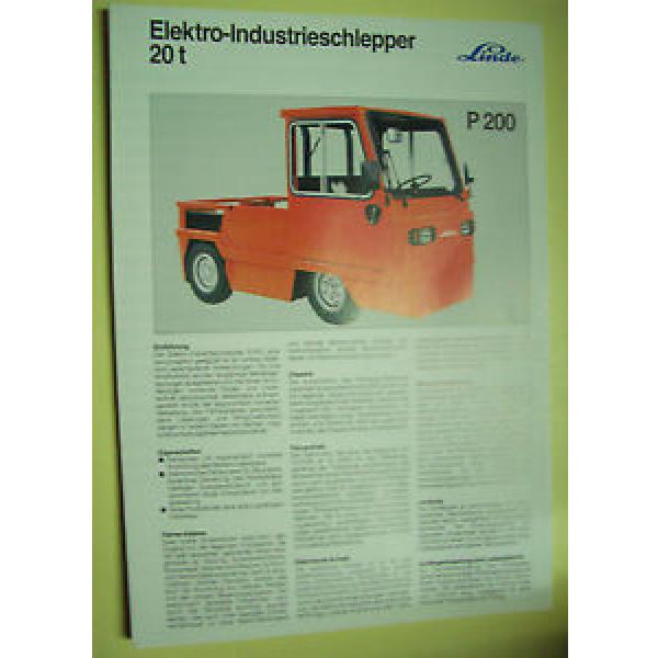 Sales Brochure Original Prospekt Linde Elektro-Industrieschlepper P 200 #1 image