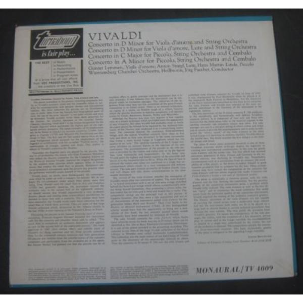 Vivaldi 4 Concerti Faerber / Stingl / Martin Linde  Lemmen Vox Turnabout lp EX ‎ #3 image