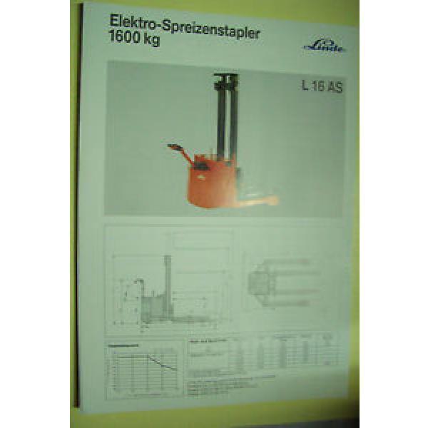 Sales Brochure Original Prospekt Linde Elektro-Speizenstapler L 16 AS #1 image