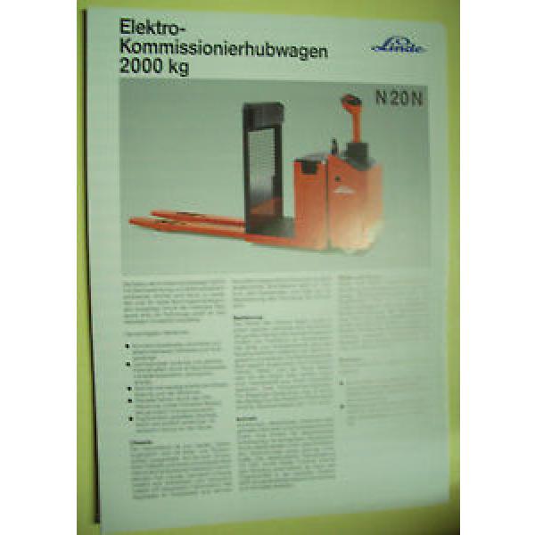 Sales Brochure Original Prospekt Linde Elektro-Kommisionierhubwagen N 20 N #1 image