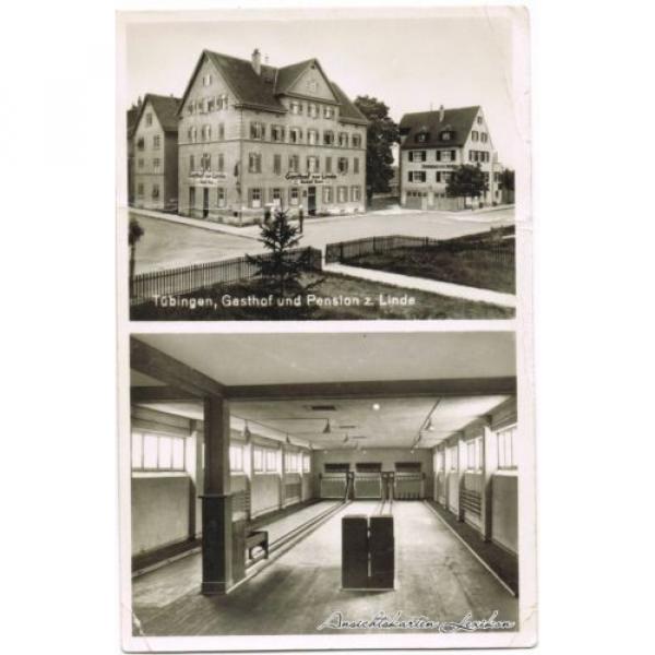 Tübingen Gatshof und Pension zur Linde 2 Bild: Kegelbahn Foto Ansichtskarte 1932 #1 image