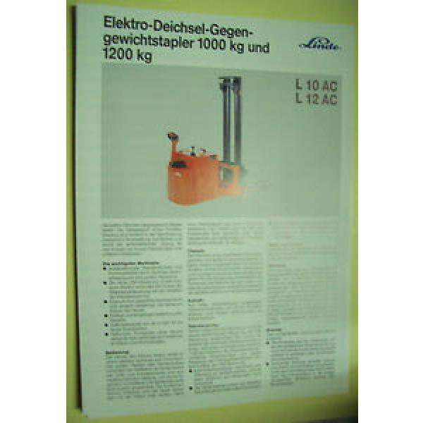 Sales Brochure Original Prospekt Linde Elektro-Deichsel-Gegen-Gewichtsstapler #1 image