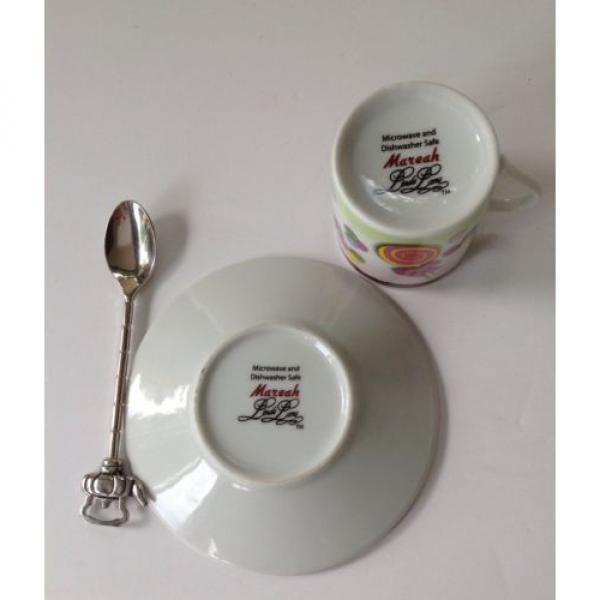 Linde Lane &#034;Mareah&#034; Espresso Cup &amp; Saucer With Spoon ~ Candy Motif ~ Excellent #3 image