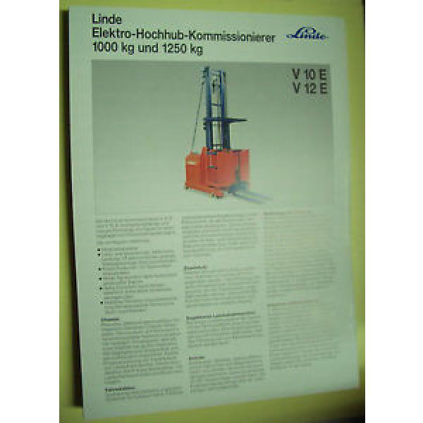 Sales Brochure Original Prospekt Linde Elektro-Hochhub-Kommissionierer V10, V12E #1 image