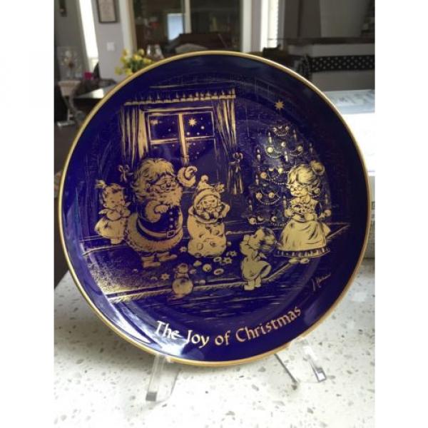 CHRISTMAS1976 H.H. Lihs Linde/Kueps Bavaria Collector Plate GOLD BLUE COBALT. #2 image