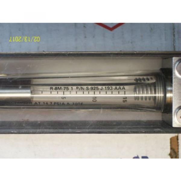 UNION CARBIDE LINDE GLASS TUBE FLOW METER  R-8M-75-1 , S-925-J-193-AAA #2 image