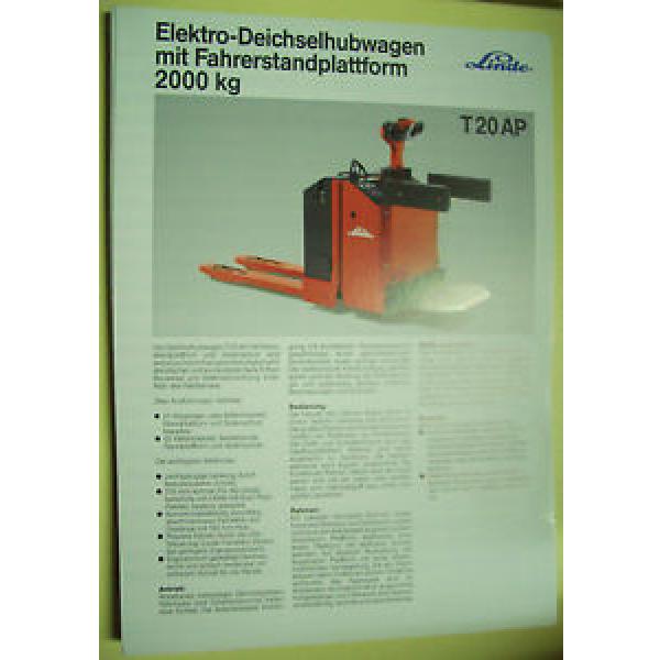 Sales Brochure Original Prospekt Linde Elektro-Deichselhubwagen T 20 AP mit ... #1 image