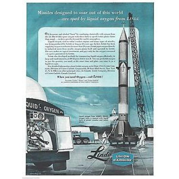 1958 Linde Union Carbide Driox Oxygen Rocket Space Engine Art Print Ad 10.5&#034;x13&#034; #1 image
