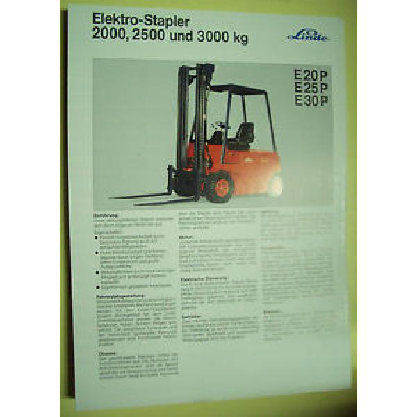 Sales Brochure Original Info Prospekt Linde Elektro-Stapler 2000, 2500, 3000 Kg #1 image