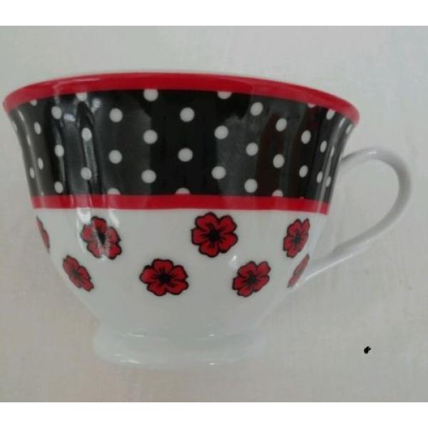 Linde Lane Dress Up High Heel Shoe China Tea Cup Saucer Teacup Black Red Polka #4 image