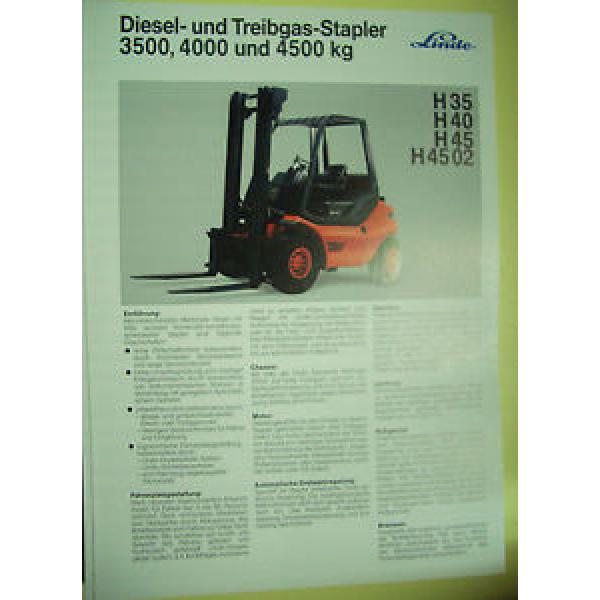 Sales Brochure Original Prospekt Linde Diesel-und Treibgas-Stapler H35,H40,H45, #1 image