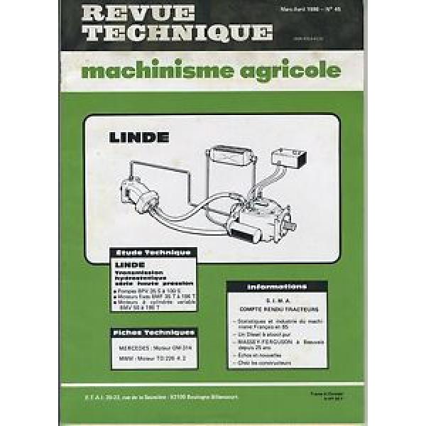 (1A)REVUE TECHNIQUE MACHINISME AGRICOLE LINDE / MERCEDES / MWM #1 image