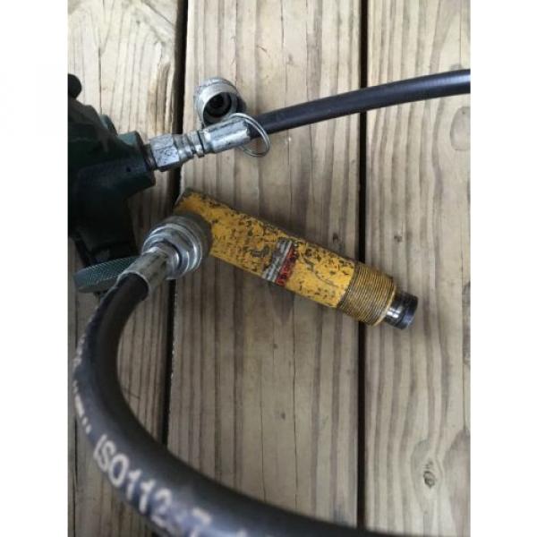 Simplex Hydraulic Pump w Parker Enerpac F053 5 Ton Attachment + Hose #12 image