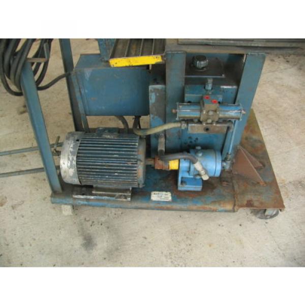 10HP WHITNEY Hydraulic Pump 3ph/230/480 with Tank,Valves,pendant+cable #7 image