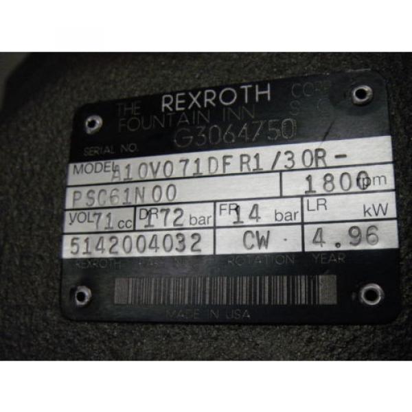 Rexroth BH00907548 Hydraulic Pump Motor A10V071DFR1/30R-PSC61N00 5142-004-032 #9 image