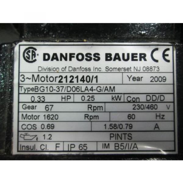 Oerlikon Barmag Pump W/ Danfoss Bauer Drive Pump: 1-016-0616 0.33 HP (New) #6 image