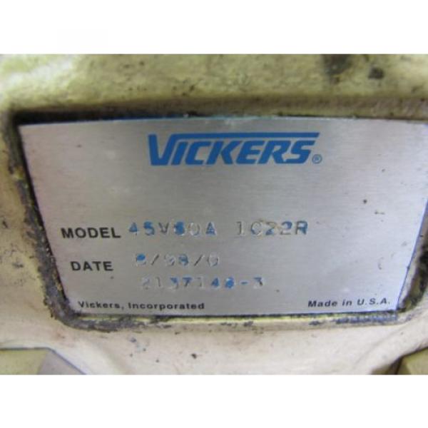 VICKERS 45V60A1C22R VANE TYPE HYDRAULIC PUMP 3&#034; INLET 1-1/2&#034; OUTLET 1-1/4&#034; SHAFT #2 image