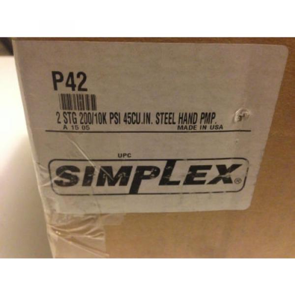 Simplex P42 Steel Compact Hand Pump 45 cu in Oil Reservoir Capacity, 10000 PSI #2 image