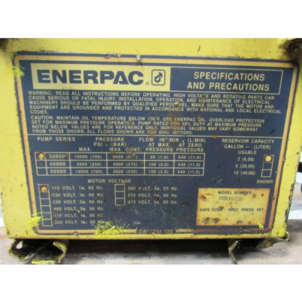 ENERPAC PEM3602B 30000 Submerged 10,000PSI Max. Electric Hydraulic Pump 1Phase #10 image