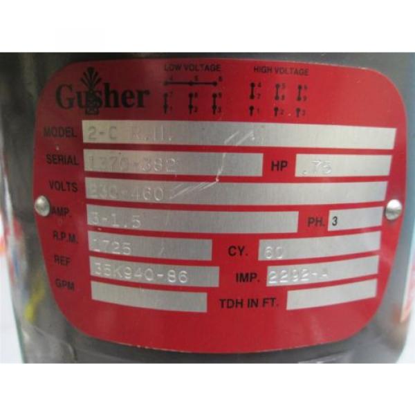Gusher Pump Model 2-C-RH 3/4hp Rumaco Centrifugal Coolant Pump Self Adjust Seal #4 image