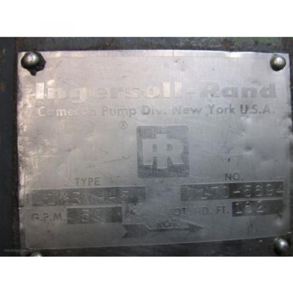 Ingersoll Rand Pump Type 1-1/2RVH-5 #0170-5694 50 GPM Rebuilt 5hp Marathon Motor #4 image