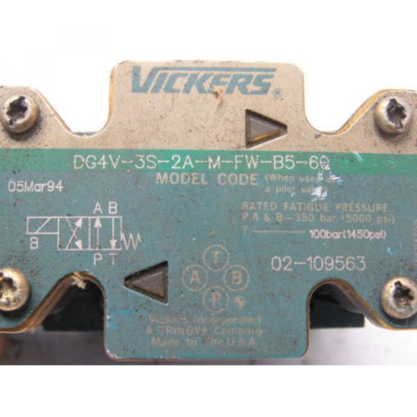Vickers DG4V-3S-2A-M-FW-B5-60 Solenoid Operated Directional Valve 110/120V #7 image