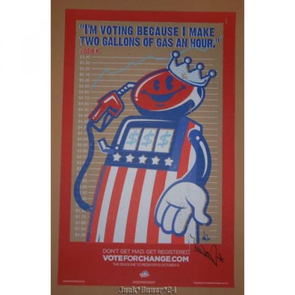 Tristan Eaton Vote For Change Barack Obama Poster Print Signed 2008 Gas Pump #1 image