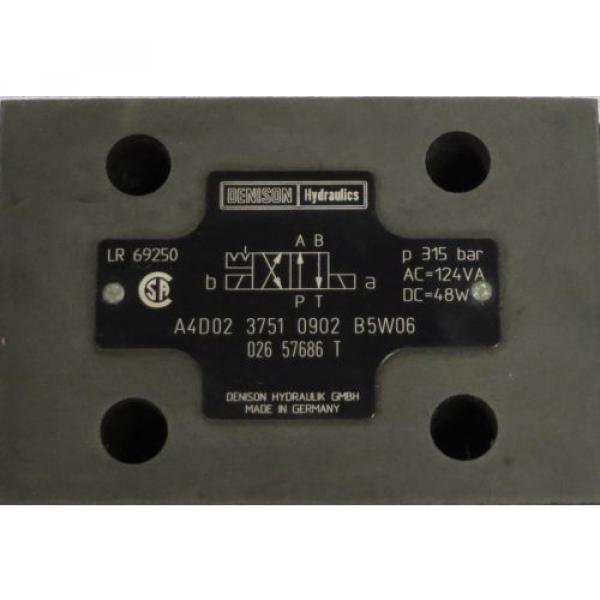DENISON Hydraulics Directional Valve M/N:A4D02 3751 0902 B5W06 CODE: 026-57686 T #4 image