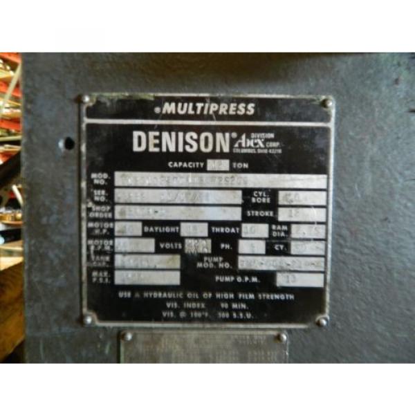 Denison 12-Ton C-Frame Hydraulic Press, Multipress, 12#034; Str, 10 HP, Used #8 image