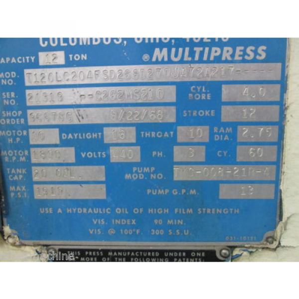 12-Ton Denison Multipress C-Frame Type Hydraulic Press - Used - AM14712 #4 image