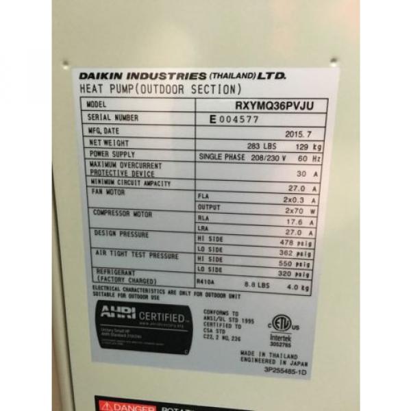 Daikin RXYMQ36PVJU 36K BTU VRVIII-S Series Heat Pump Outdoor Condenser Texas #4 image