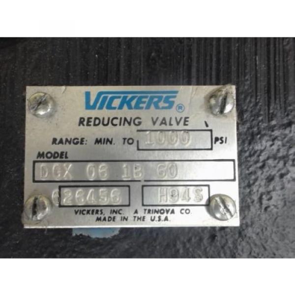 VICKERS HYDRAULIC RDUCING VALVE DGX 06 1B 60, 1000 PSI #3 image