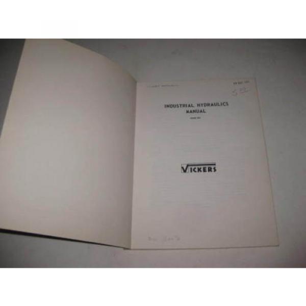 1960 VICKERS Machinery Division INDUSTRIAL HYDRAULICS MANUAL 935100 #4 image