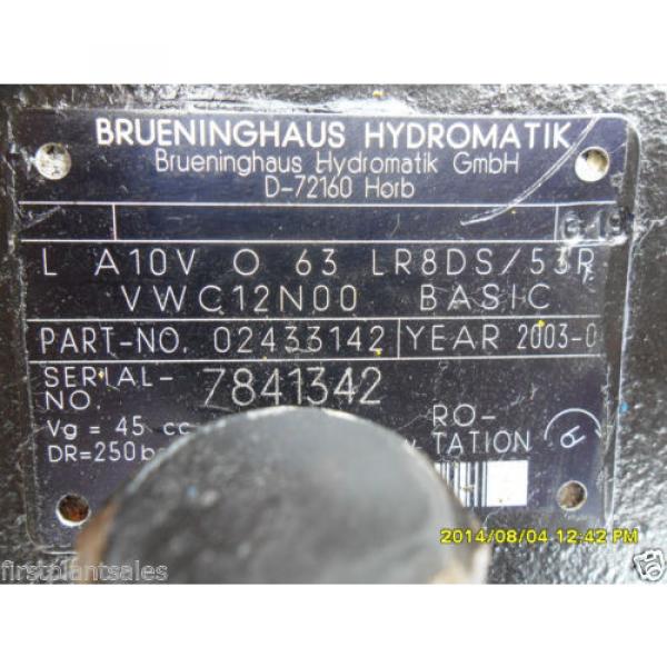 Rexroth Hydraulic pumps L A10 V 63 LR8DS/53RVWC12N00 P/N 02433142 #4 image